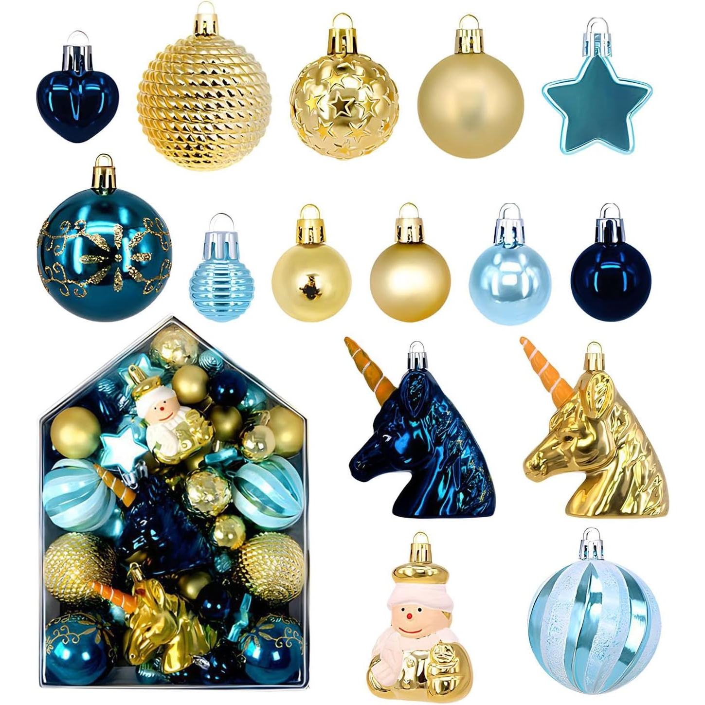 Lot de 60 pièces de vieilles boules de Noël en verre russe - ukrainien