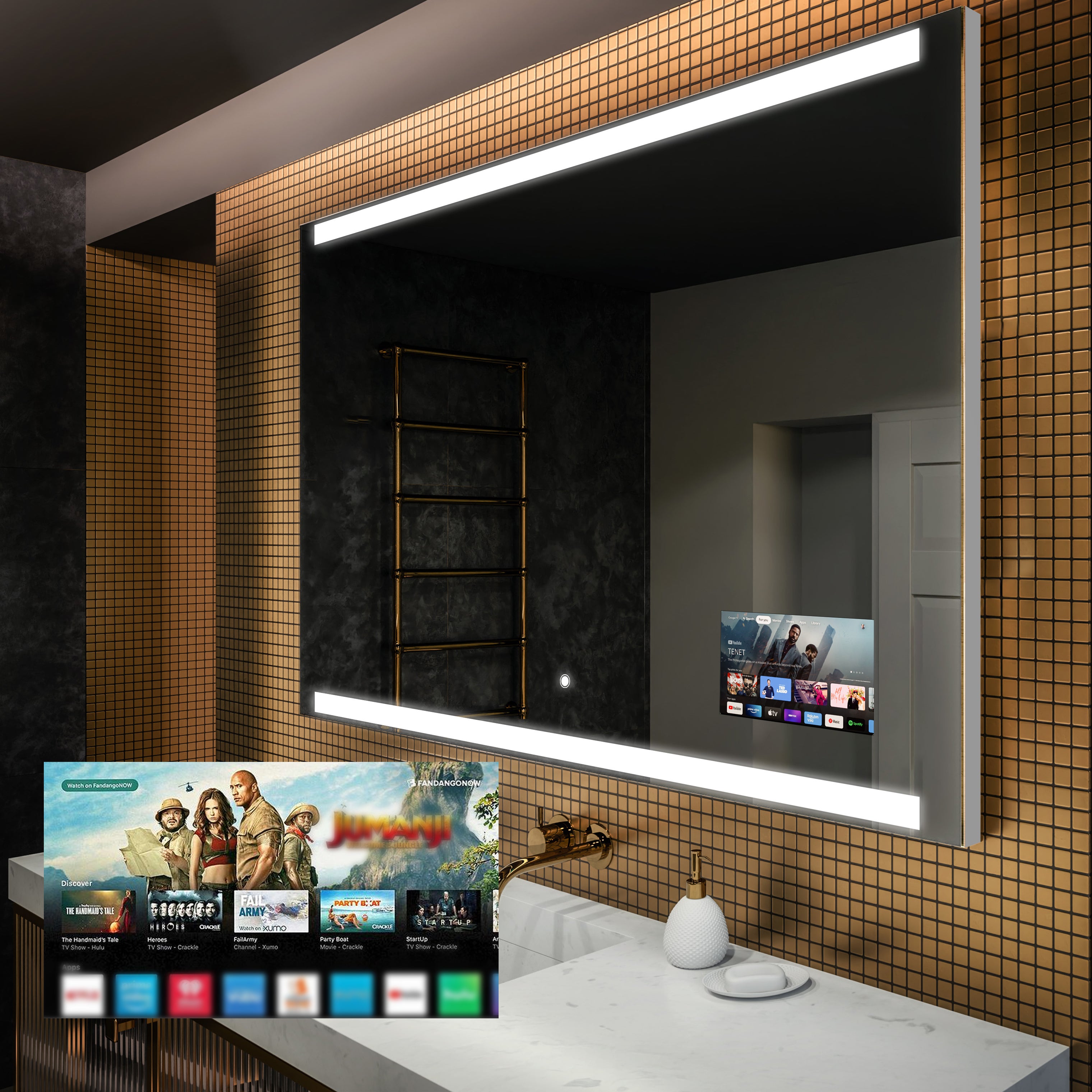 MIQU Miroir Salle De Bain LED 80x60 Cm - 3 Lumières & Anti-Buée | Design Moderne & Étanche IP44