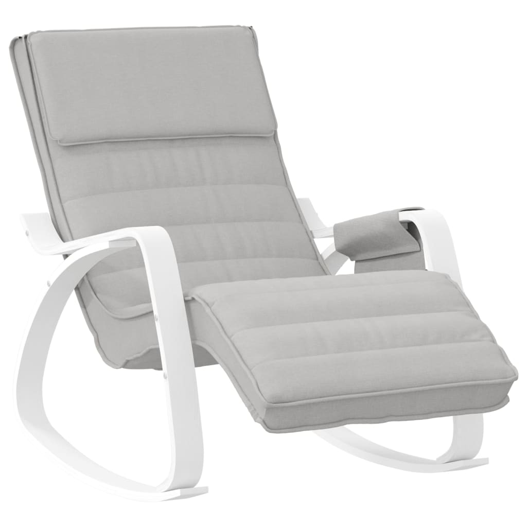 Chaise à bascule | Fauteuil à bascule | Fauteuil de relaxation Gris clair Tissu701289 - 2
