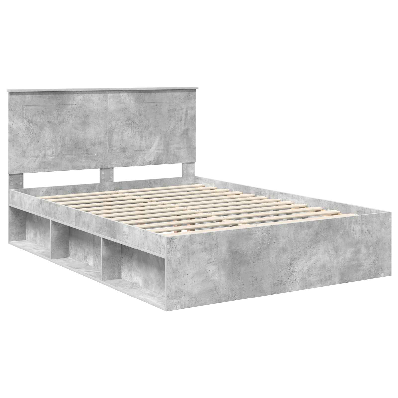 Cadre de lit Béton 160 x 200 cm Bois de pin massif - 4