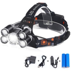 Diboniur Torcia Frontale,Lampada Frontale con 8 Modalità di Illuminazione,340° Angolo Ampio Torcia Frontale LED Ricaricabile con Sensore Movimento,IPX4 Impermeabile Torcia da Testa per Campeggio,Corsa