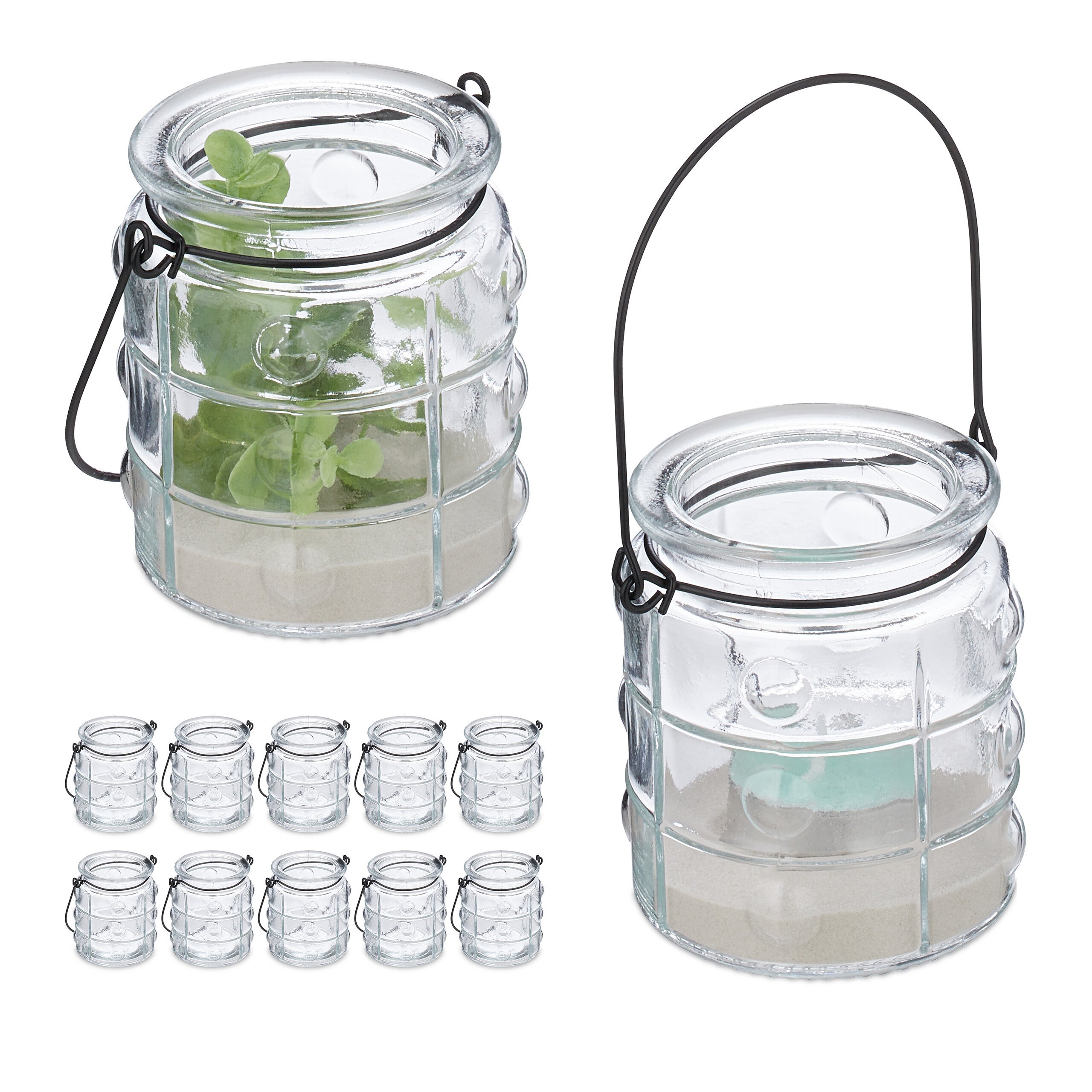 Lot De 12 Photophores En Verre Transparent - Porte-bougies Chauffe-plat 5x3,5 Cm - Décoration De Table Pour Mariage, Fête, Noël