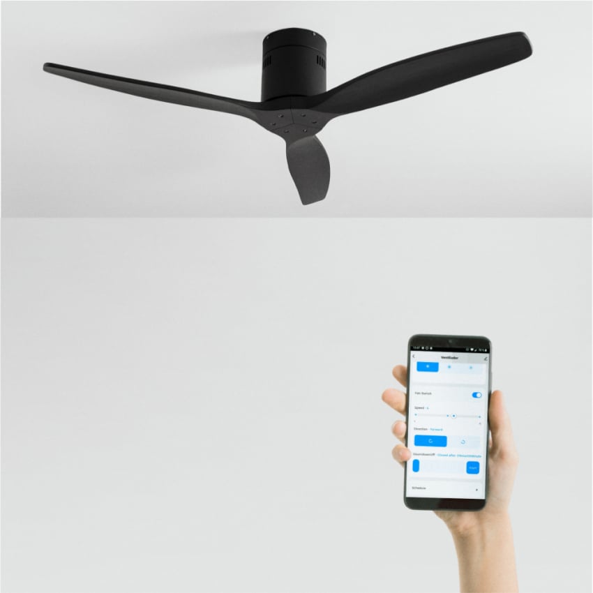 Wind calm m - ventilador de techo 40w silencioso con aspas de abs técnico ø132cm - sin luz - con wifi