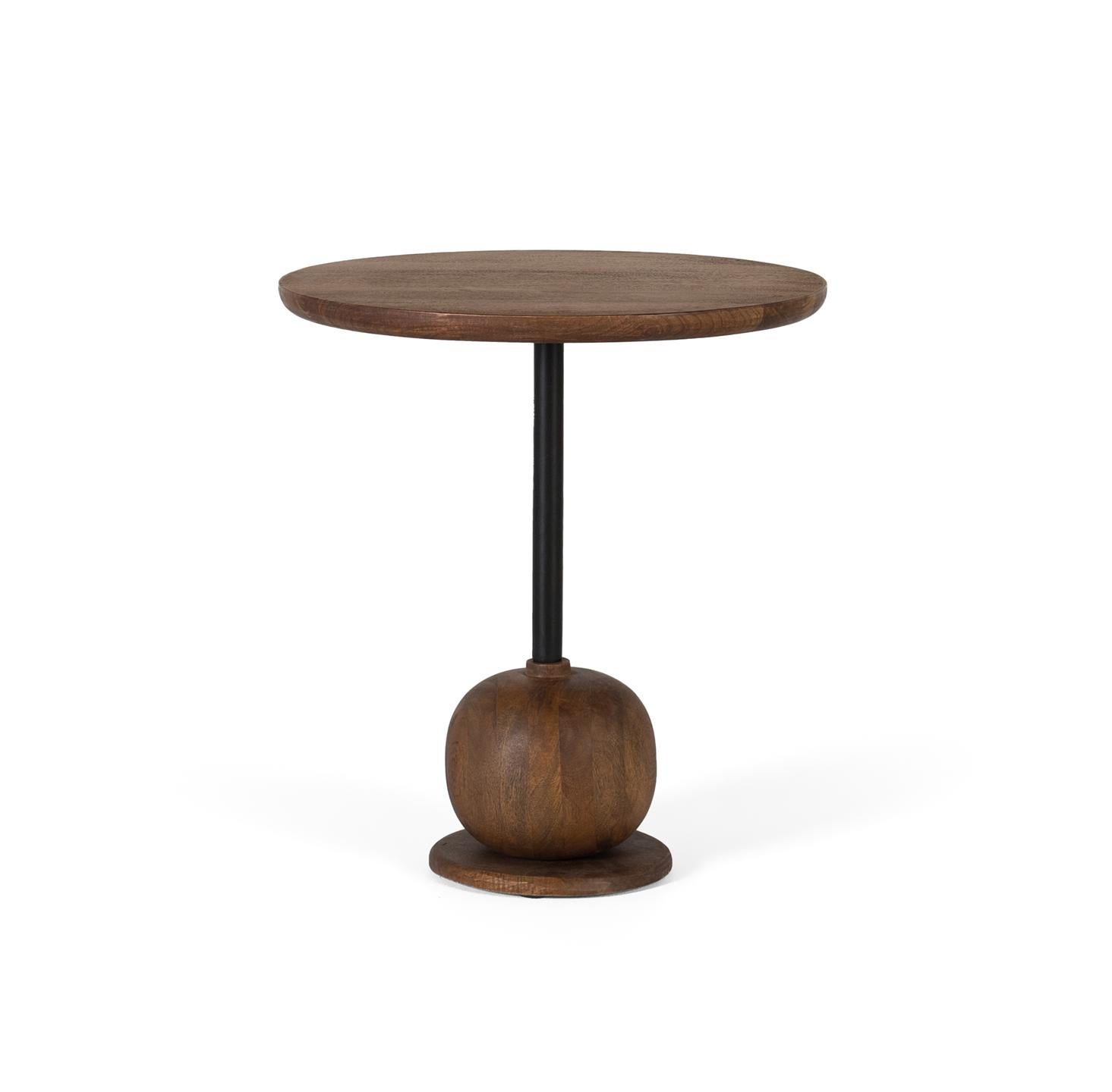 Stoliki boczne z drewna mango 45 cm, rustykalny styl nowoczesny - 50x45x45 GYC