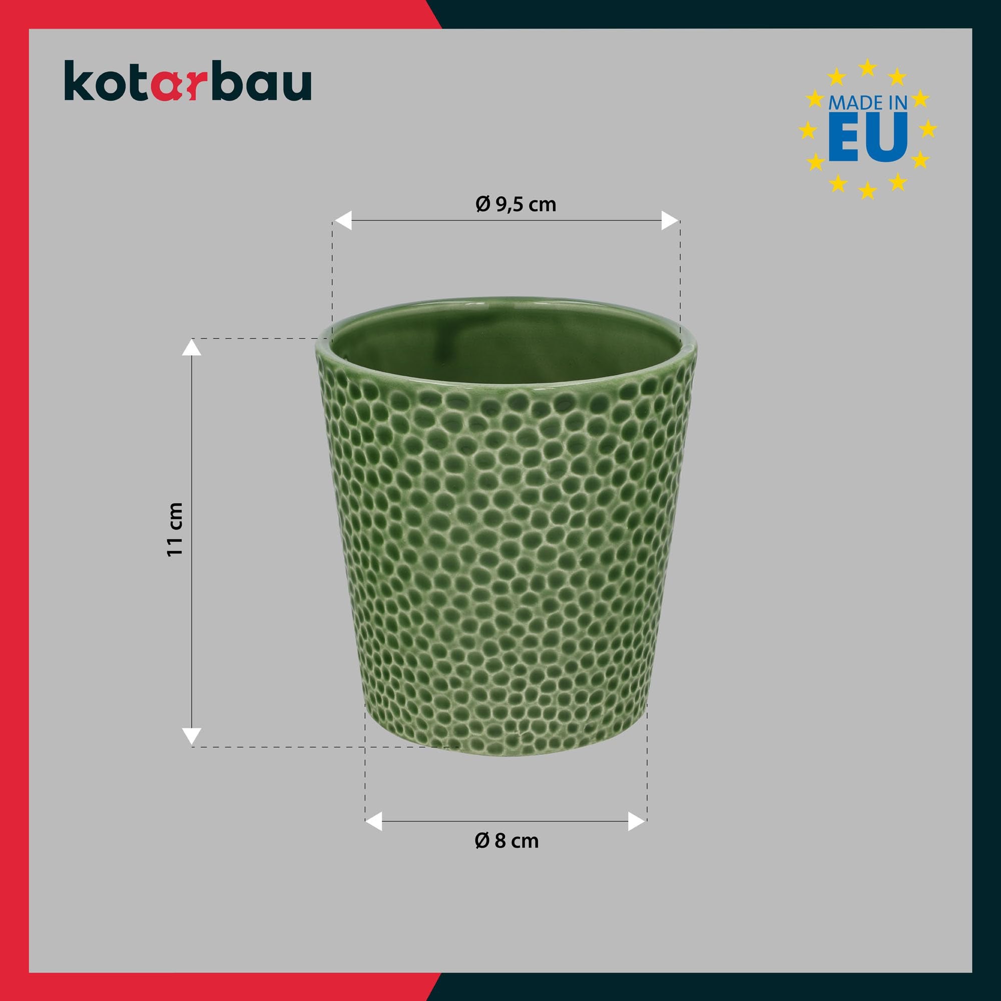 Zestaw 2x doniczka donica osłonka ceramiczna kwiaty rośliny storczyk ø9.5mm - KOTARBAU - 3