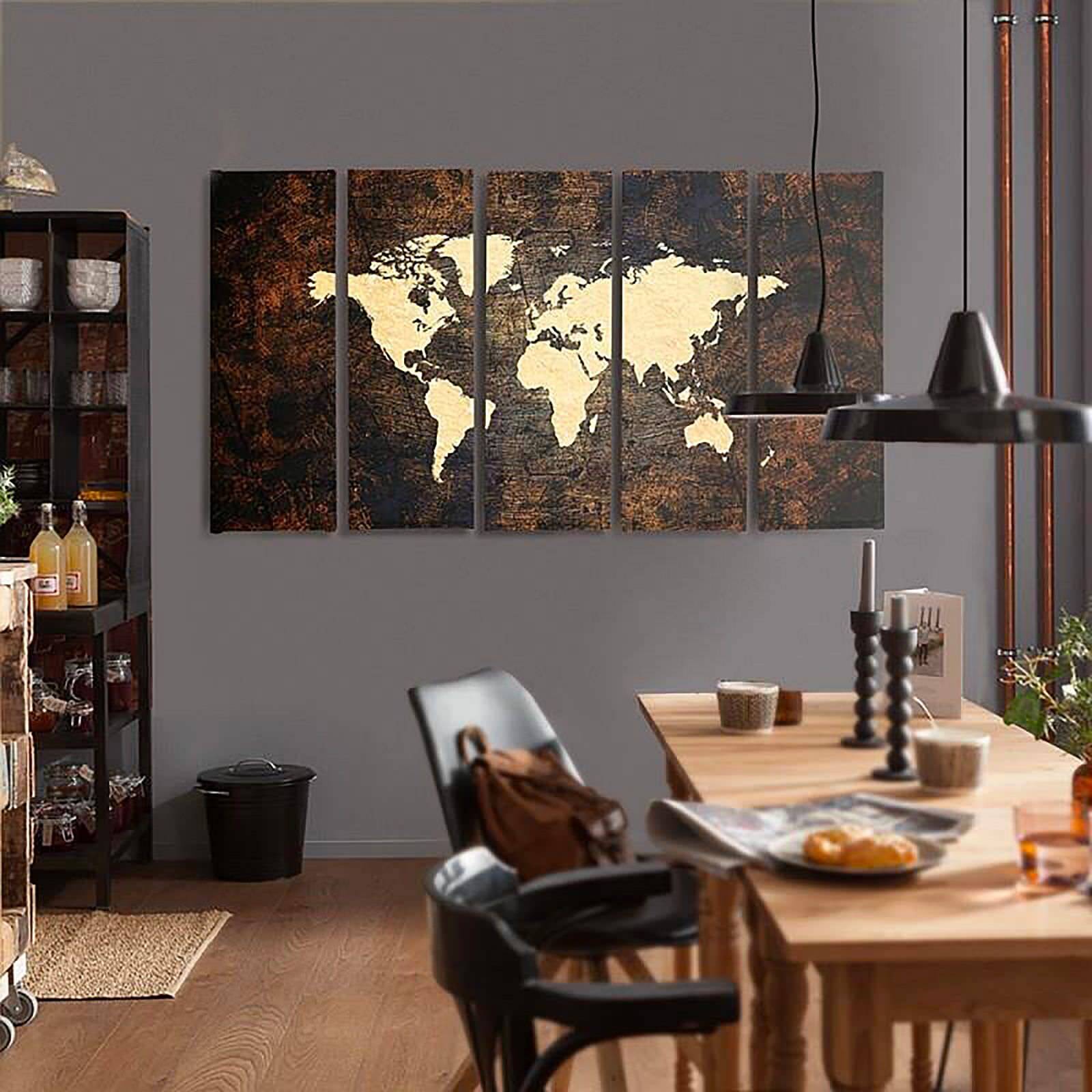 Tableau de la carte du monde sur la scène 2 - 100 x 70 cm - 3