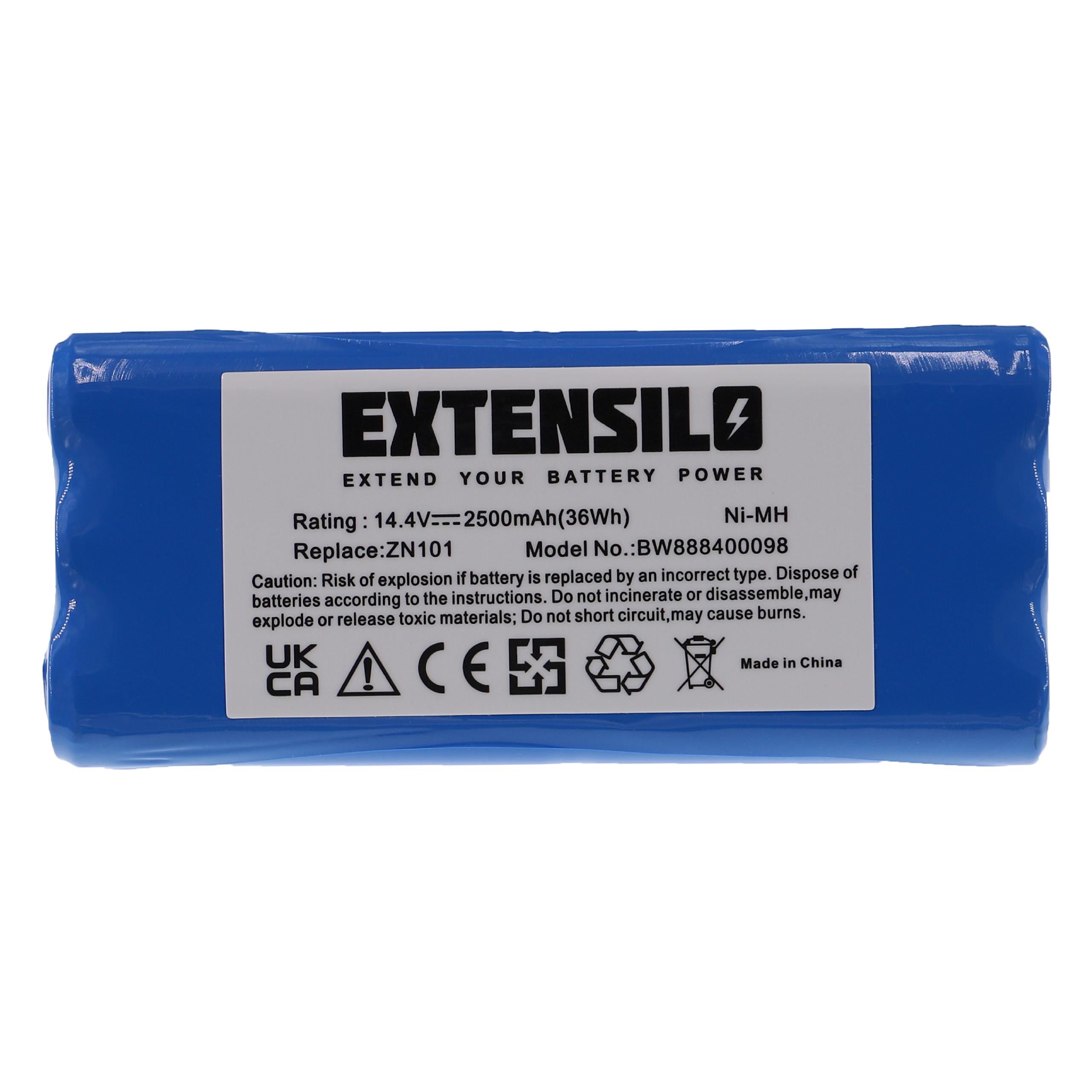 EXTENSILO Batterie compatible avec Dirt Devil M606-1, M606-2, Libero, M606-3, M606, M607, M606-4, Fusion M611 aspirateur (2500mAh, 14,4V, NiMH) - 5