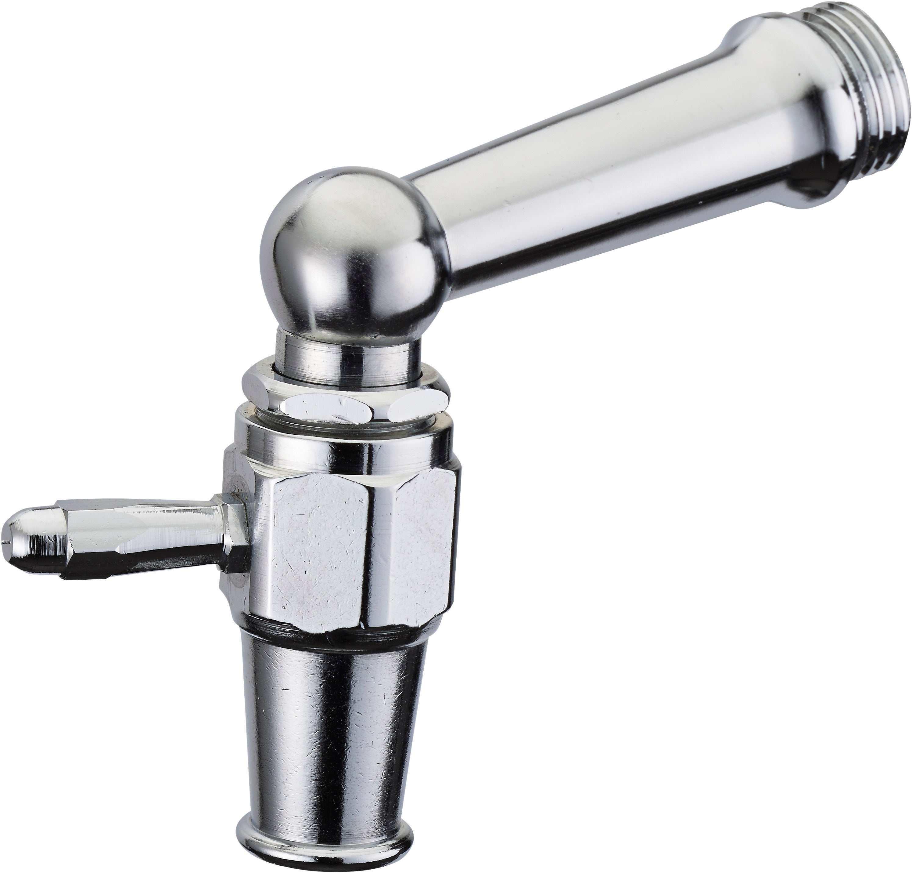 ARZ - Rubinetto Da Giardino Design 1/4 Di Giro, Cromato Satinato, Attacco Maschio 1/2", Con Naso Automatico