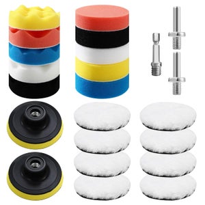 Kit 8 Tamponi Per Lucidatura Auto In Lana – 12,7 Cm Con Adattatore M10 Per Trapano