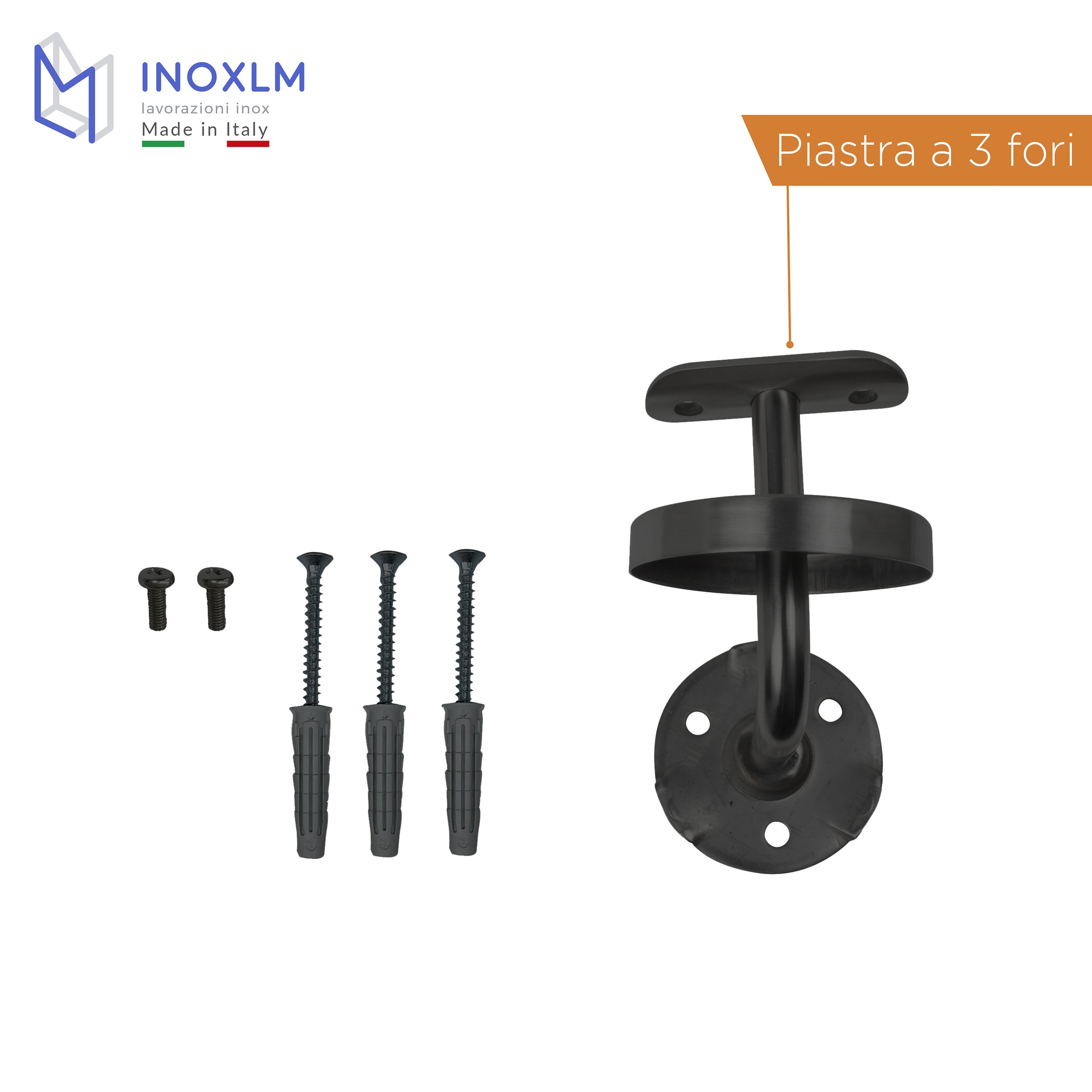 INOXLM Main courante en acier diam. 42,4 mm L 300 cm peint en noir | DIY | Main courante en acier | Escalier intérieur | Escalier extérieur - 3