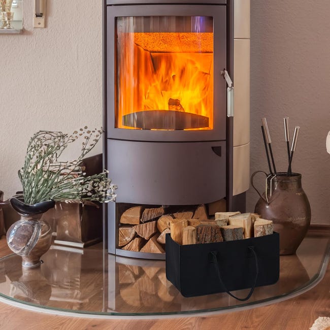 Cesta In Legno Per Legna Rubberneck Cesto In Feltro Multiuso Con Manici In Finta Pelle - Per Legna Da Ardere E Giornali Cesto Portaoggetti Grande Con Manici In Legno Cesta In Legno Per Legna Rubberneck Cesto In Feltro Multiuso Con Manici In Finta Pelle - Per Legna Da Ardere E Giornali Cesto Portaoggetti Grande Con Manici In Legno