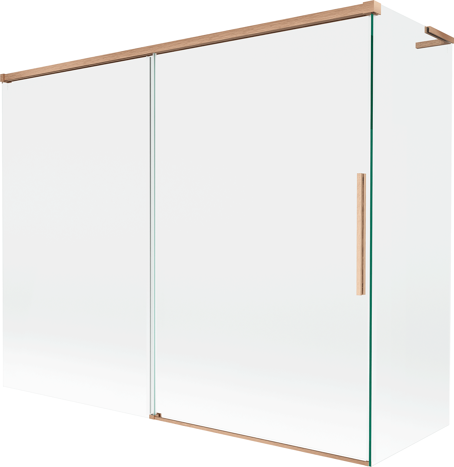 Mexen Rox L parawan nawannowy 2-skrzydłowy rozsuwany 190 + 80 x 150 cm, transparent, miedź szczotkowana - 8C9L-190-080-65-00