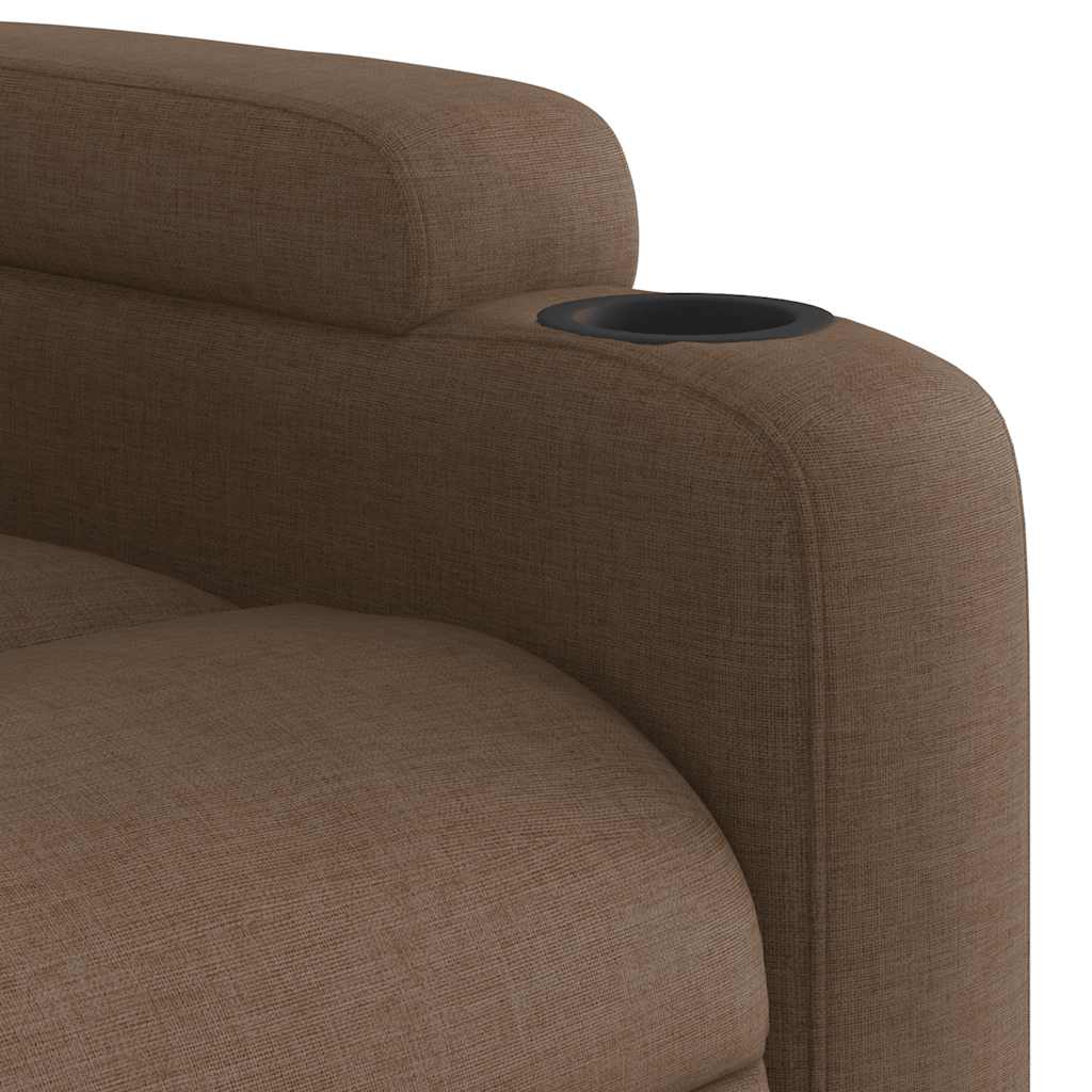 vidaXL Fauteuil de massage inclinable Marron Tissu - 9