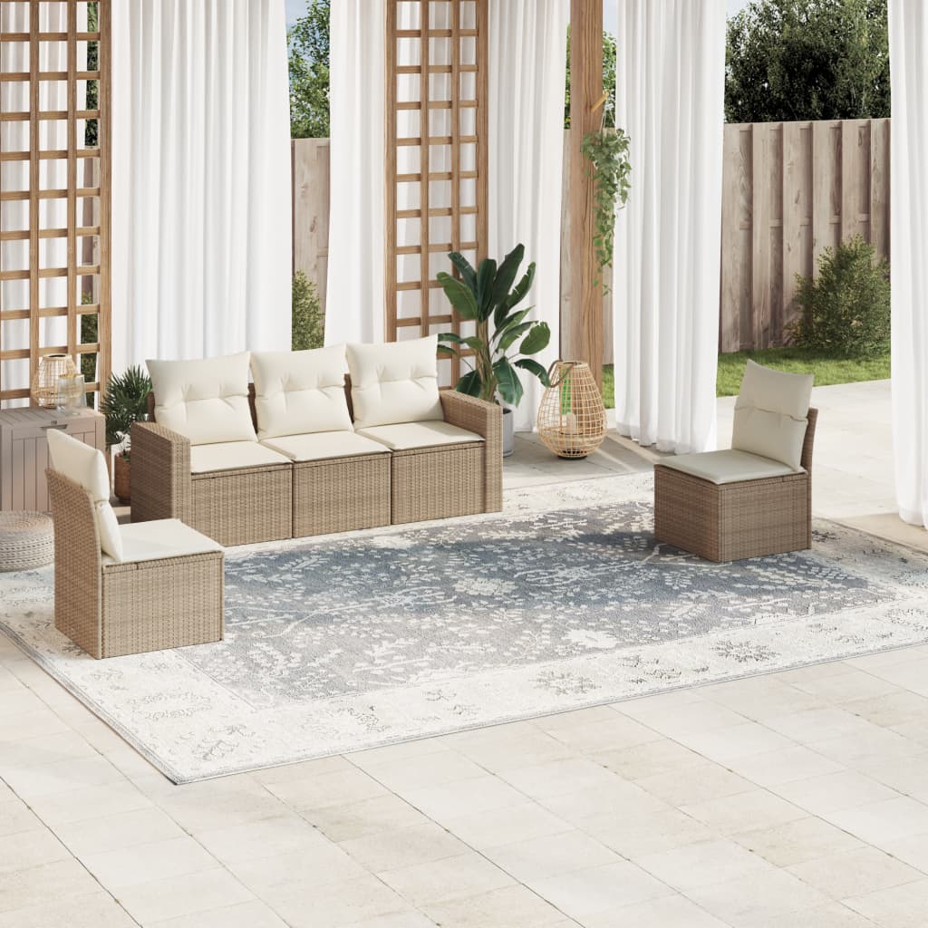 Salon de jardin 11 pcs | Mobilier d'Extérieur | Ensemble de Table et chaises avec coussins beige