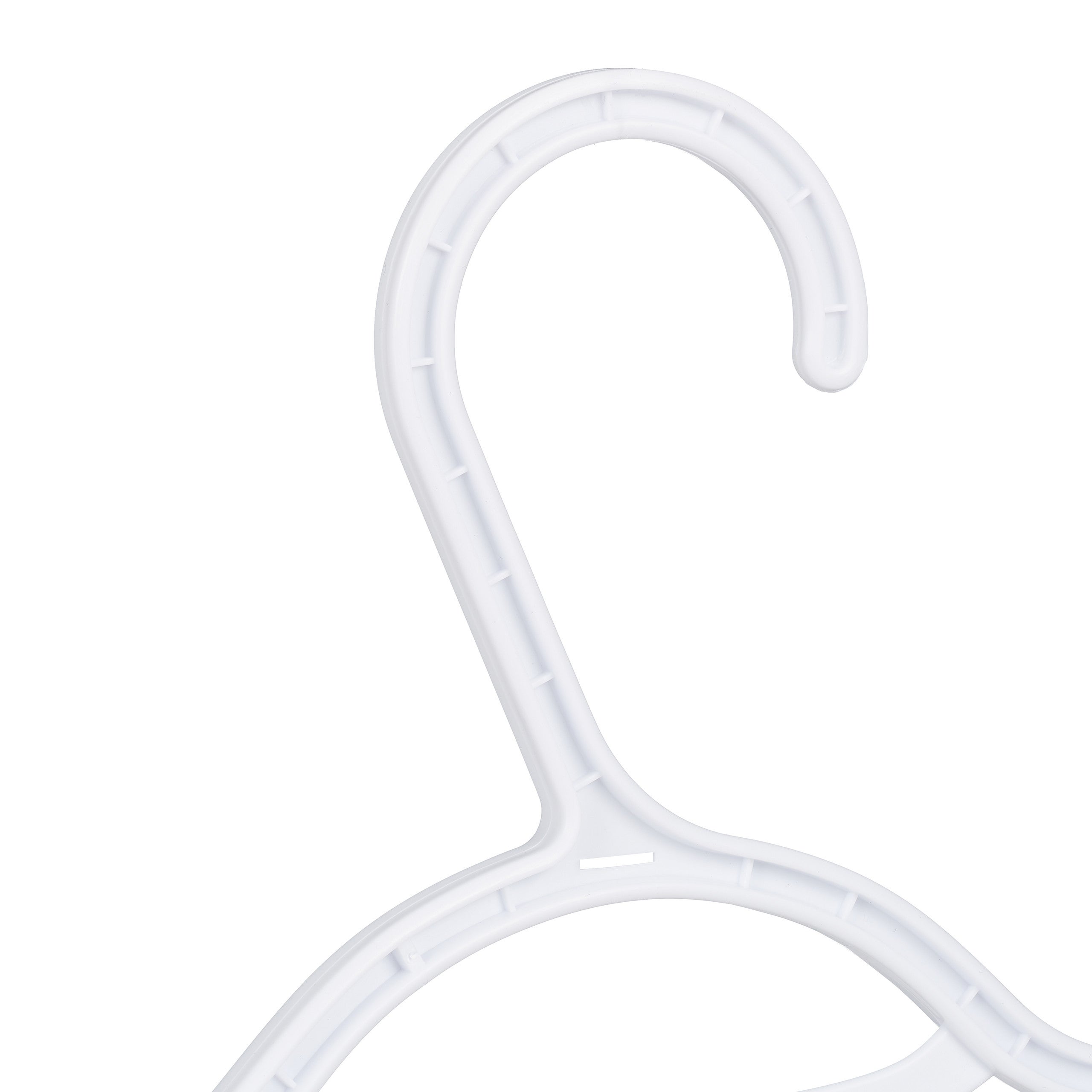 100x Grucce Appendiabiti, Stampelle in Plastica, Asta per Pantaloni Gonne Cravatte, Antiscivolo, Bianche - 6