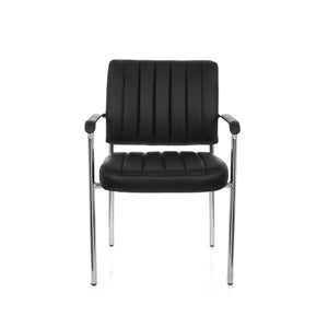 Chaise Visiteur Rembourrée ADVIE V - Similicuir Noir, Piétement 4 Pieds - Dimensions 85x60x64 Cm, Charge 110 Kg