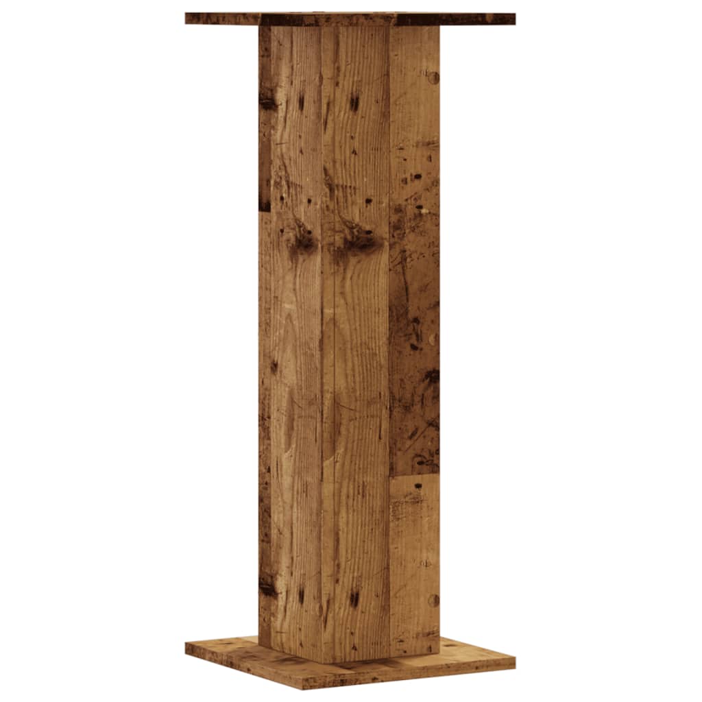 Supports pour plantes 2 pièces bois vieilli en panneau de bois - 6
