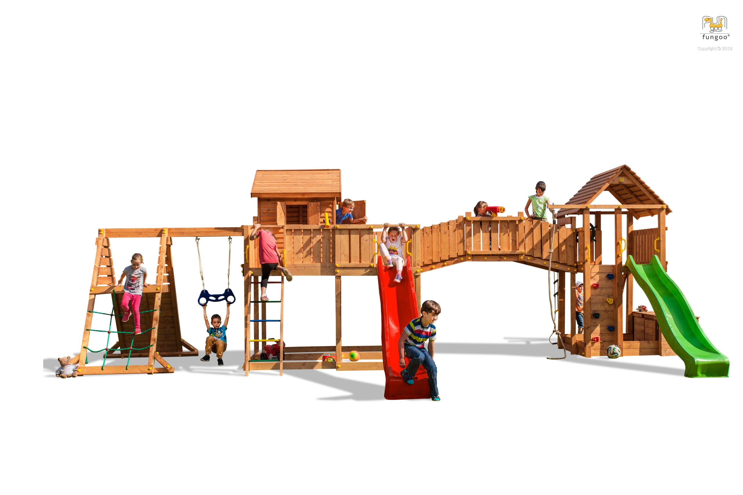 Aire de jeu FUNGOO SPIDER LAND avec pont et rampes d'escalade | Leroy ...