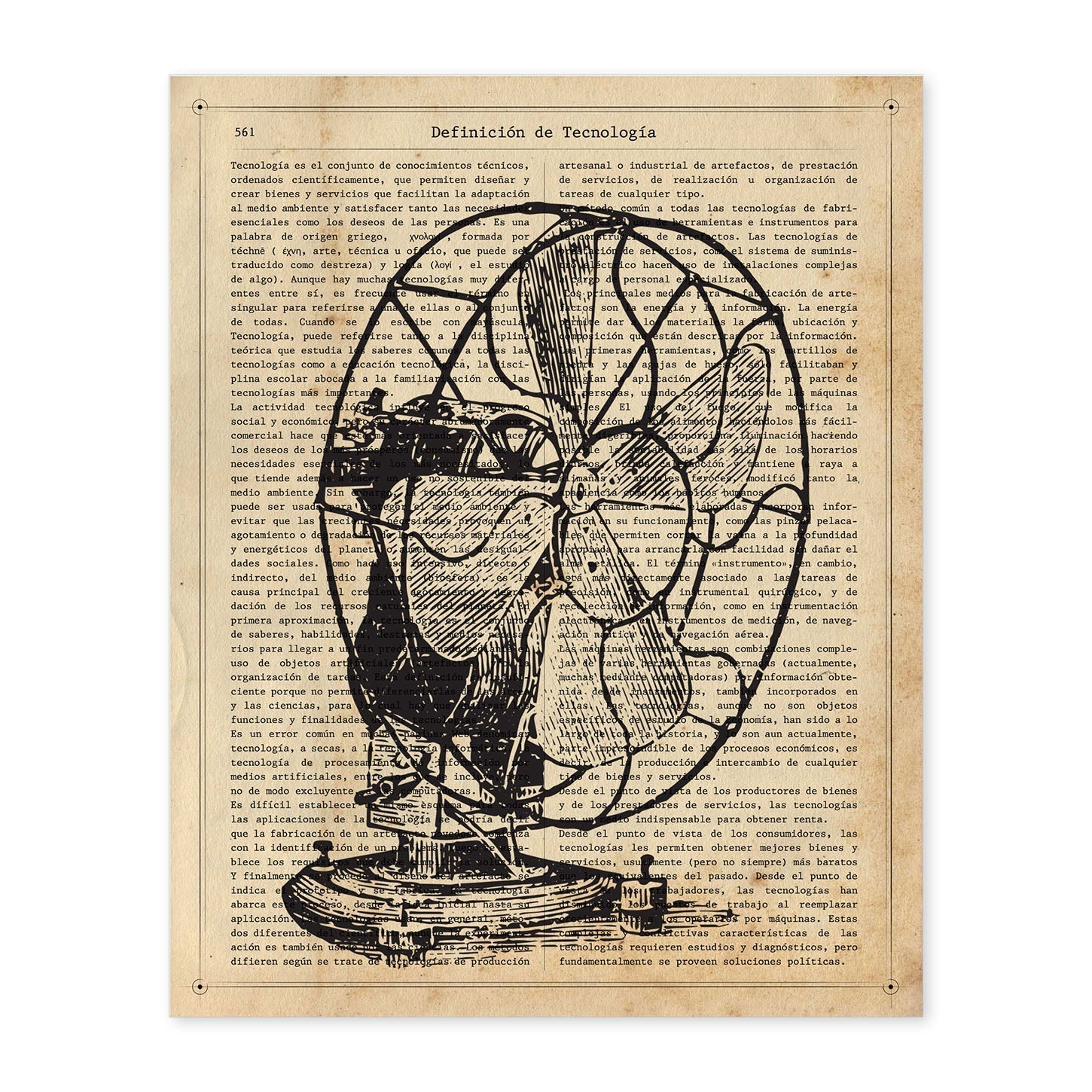 Affiches D'objets Vintage Laminer De Ventilateur Vintage Avec Des Images D'objets Vintage Avec Des Définitions En Espagnol Cadre Noir A4 - 2
