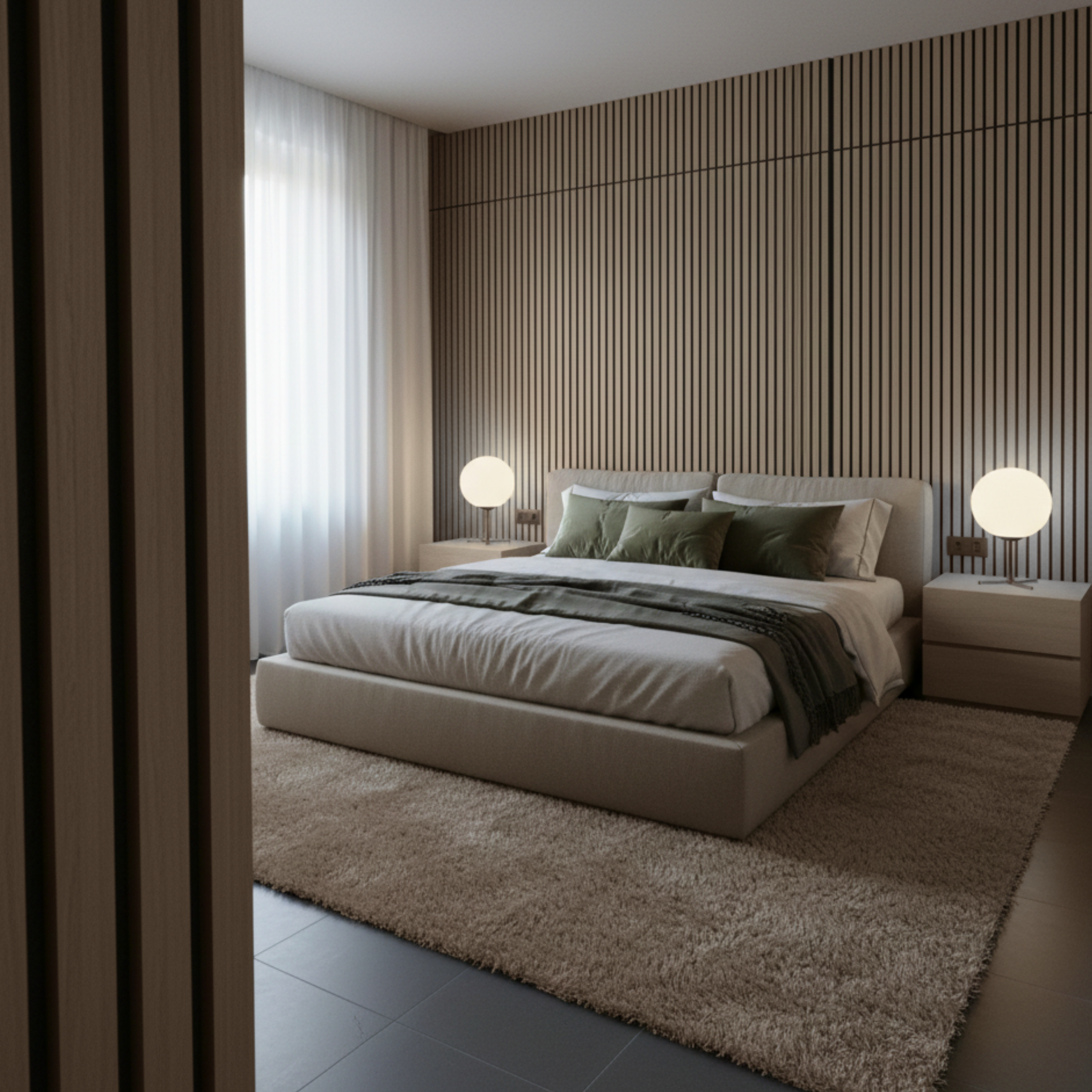 Revestimiento de pared palillería efecto 3D MDF acústico 240x60 cm Roble Rústico - 4