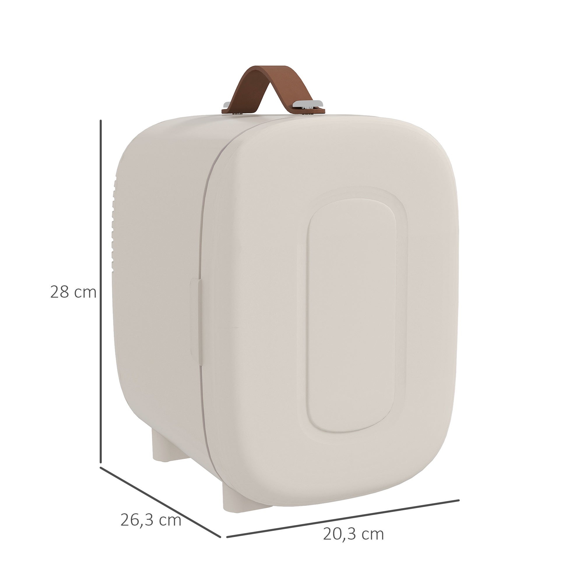 Mini nevera belleza blanco crema 4 L portátil con asa, enfriamiento 2 ...