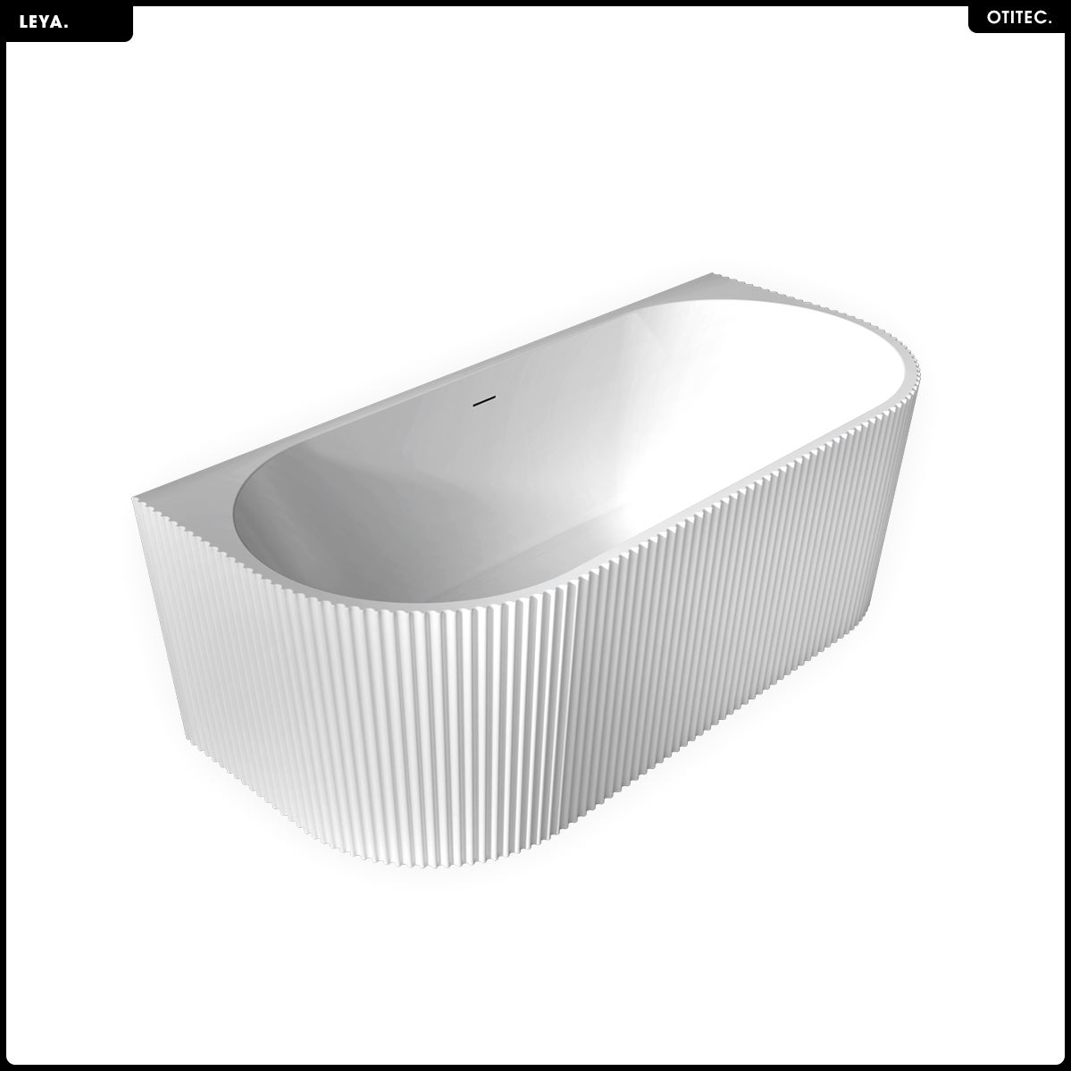 Baignoire semi îlot - 150 x 75 cm - avec Siphon Chrome - Pieds - INCLUS - LEYA - 6