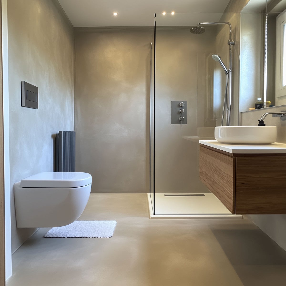 KIT BÉTON CIRÉ - MURS SALLE DE BAINS DOUCHE ITALIENNE Blé Doré Beige - 10 m² (en 2 couches) - ARCANE INDUSTRIES - 7