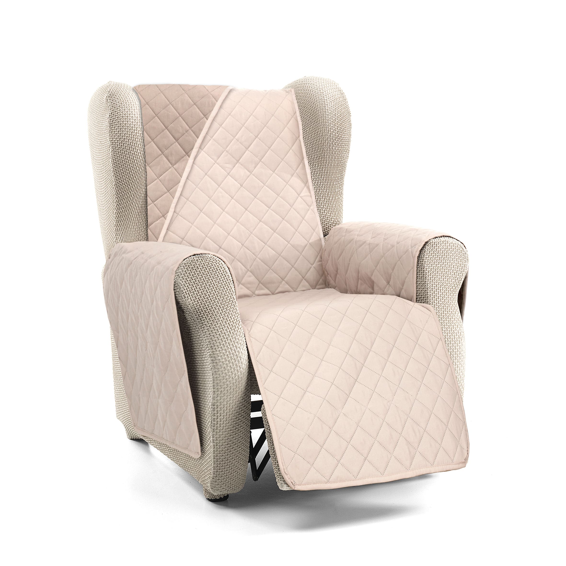 Cubre Sofá Acolchado Reversible 1 plaza S&T Sofa Covers Nina Lino / Cuero - 2