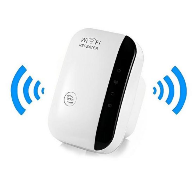 Kompaktowy biały wzmacniacz sygnału WLAN, wzmacniacz sygnału Wi-Fi, z kablem Ethernet, 8 x 5,3 x 5,1 cm, Plug and Play