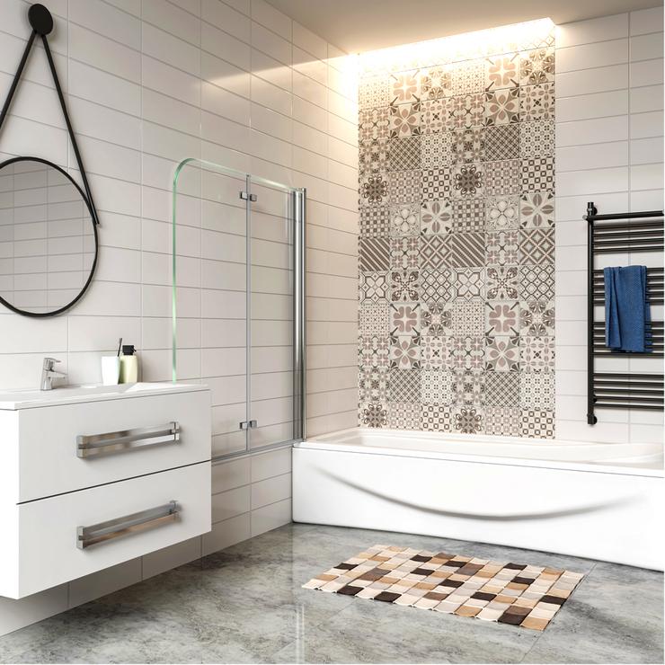 Aica Pare-baignoire 120x140cm À 2 Volets, Écran De Douche Pivotant En Verre Securit Clair Et Anticalcaire - 3