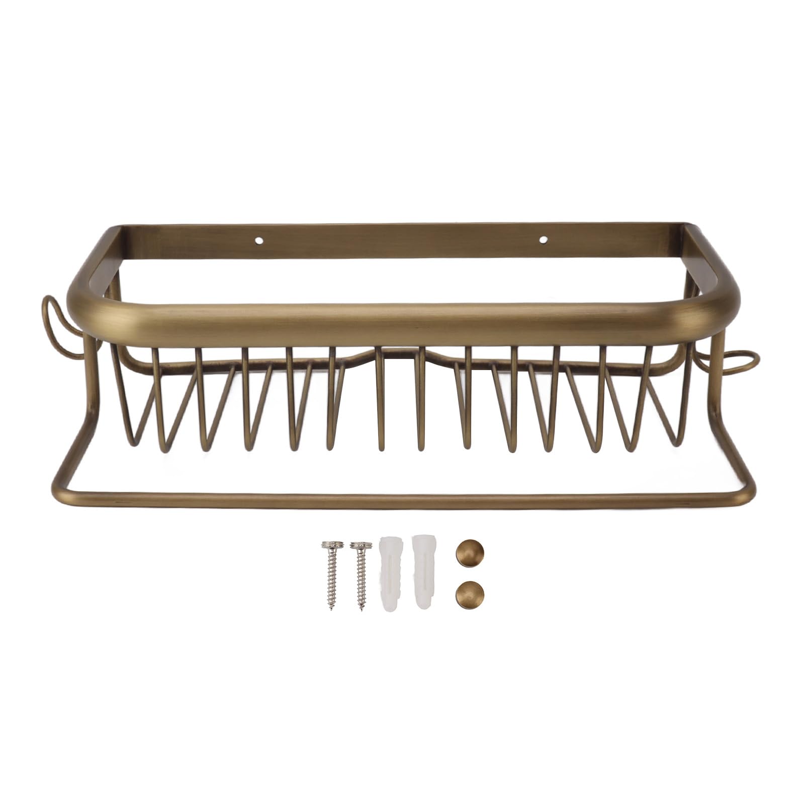 Estante de ducha de cobre estilo retro que ahorra espacio para baño, organizador de pared para lavabo de inodoro.