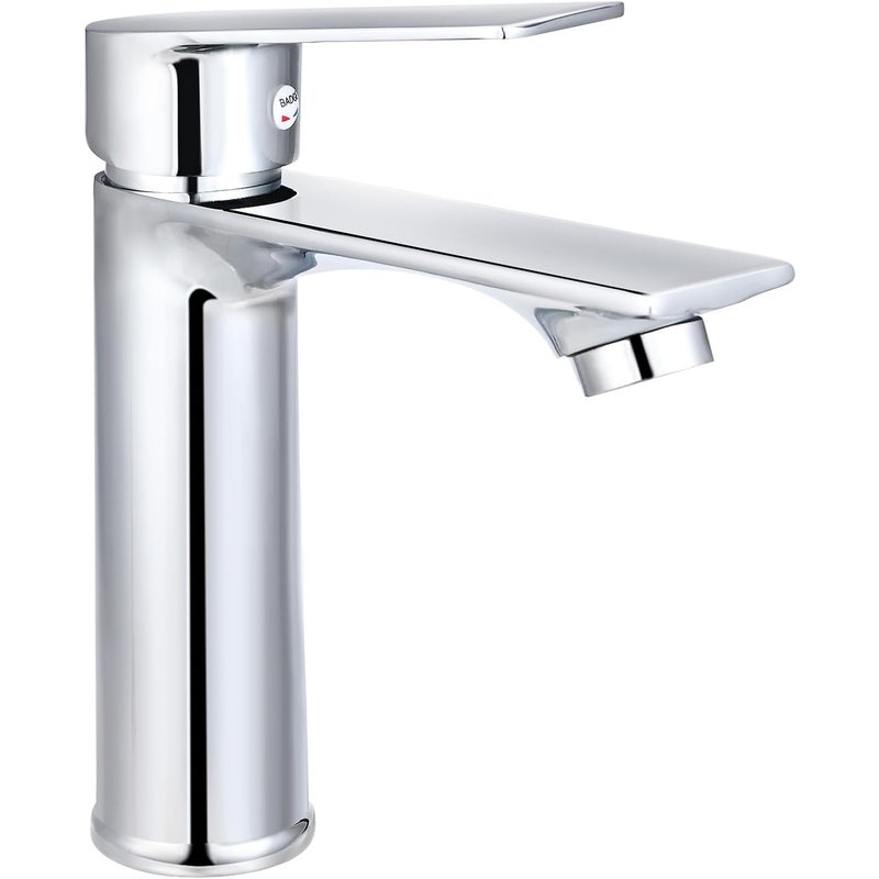 Bateria umywalkowa, bateria łazienkowa do umywalki z regulacją ciepłej i zimnej wody, chromowana