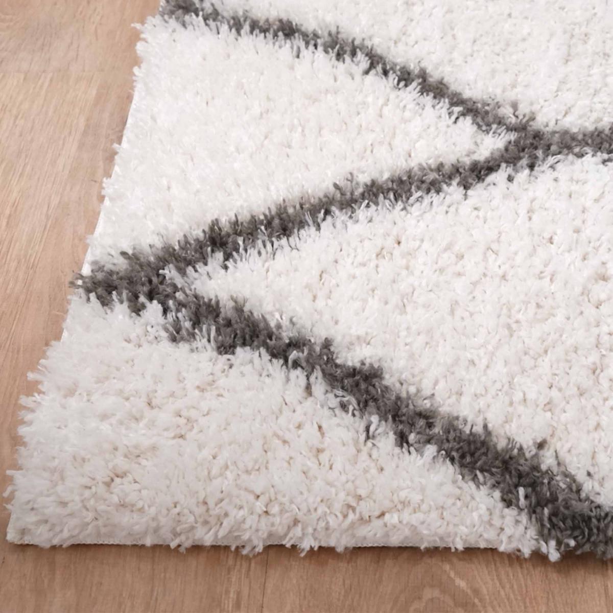 Tapis berbère 120x170 tissé motif ethnic LYN4 BENYLE A crème - 3