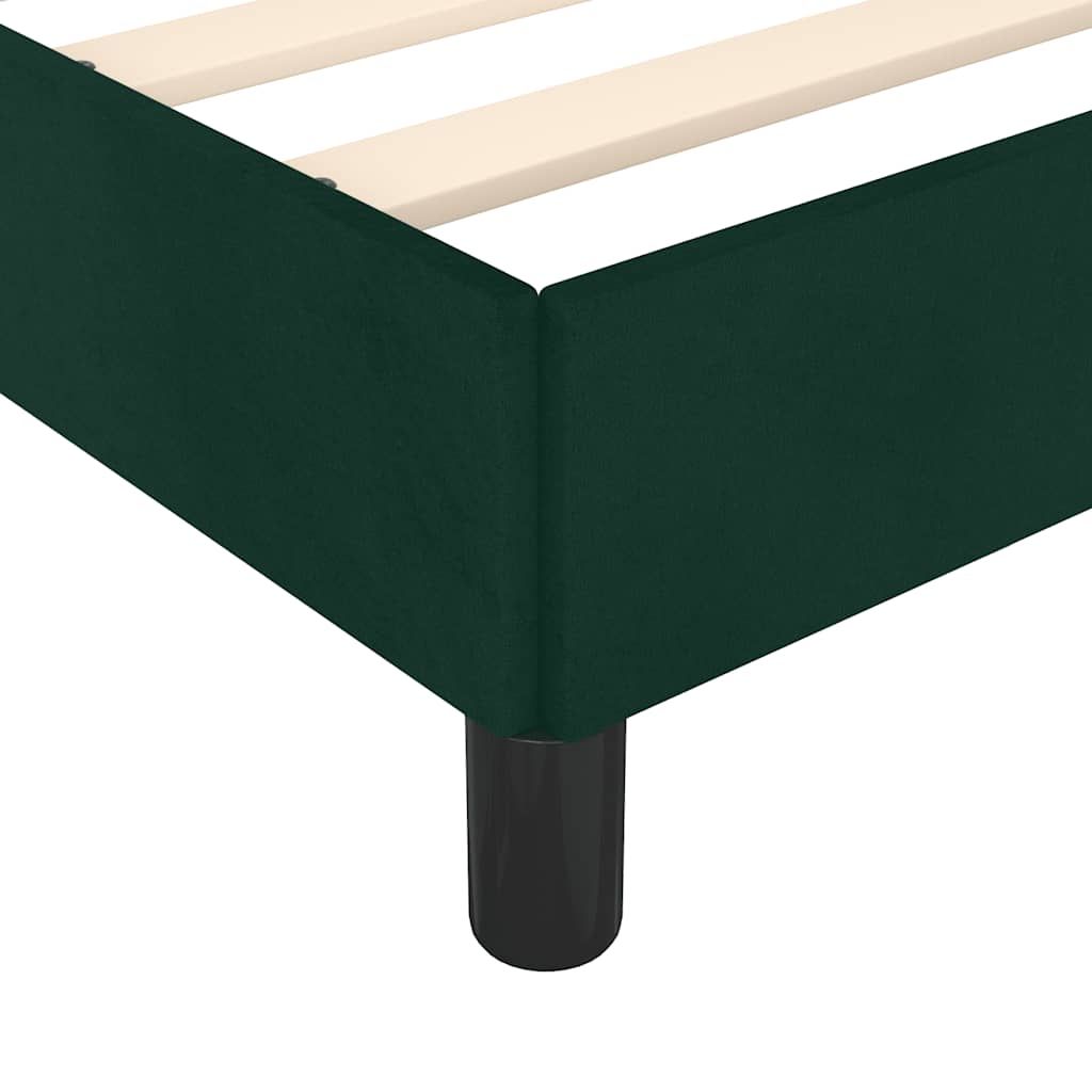 Cadre de lit sans matelas vert foncé 160 x 200 cm velours - 9