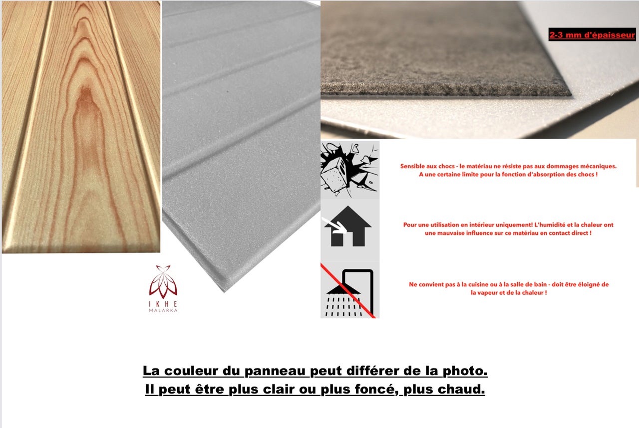 (20 m² = 80 pièces) / panneaux muraux revêtement mural panneaux de plafond plaques imitation Aspect bois MATÉRIAU POLYSTYRÈNE 2 mm d'épaisseur 0104 - 3