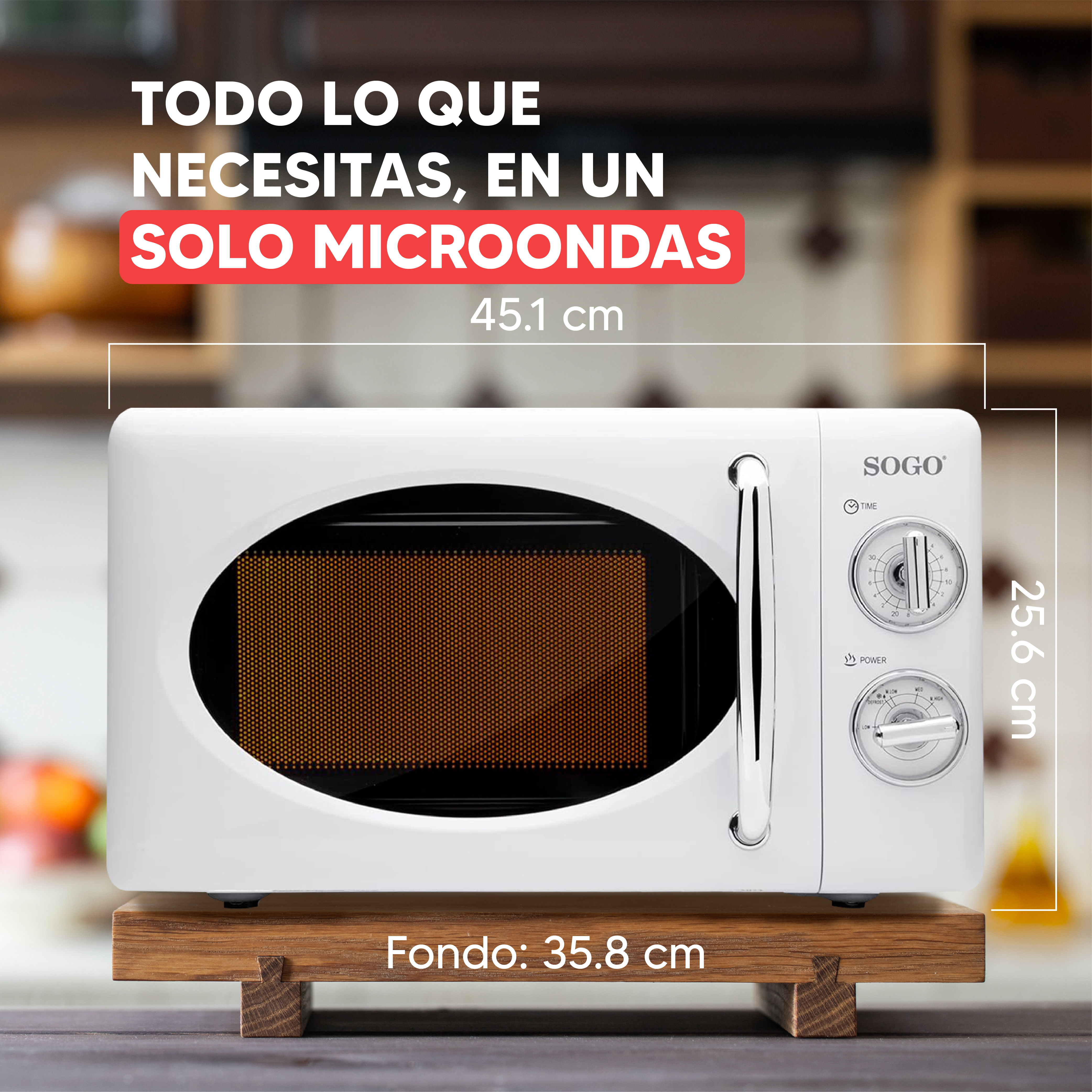 Four À Micro-Ondes Retro Blanc SOGO 20L - 7