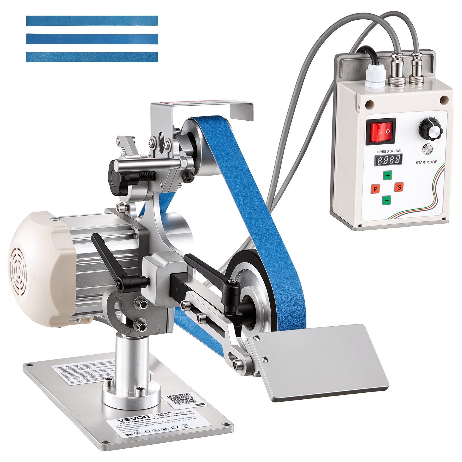 Slefuitoare cu bandă VEVOR staționară 762x25,4 mm 550 W Mini, pentru tacâmuri, metalurgie, prelucrarea lemnului
