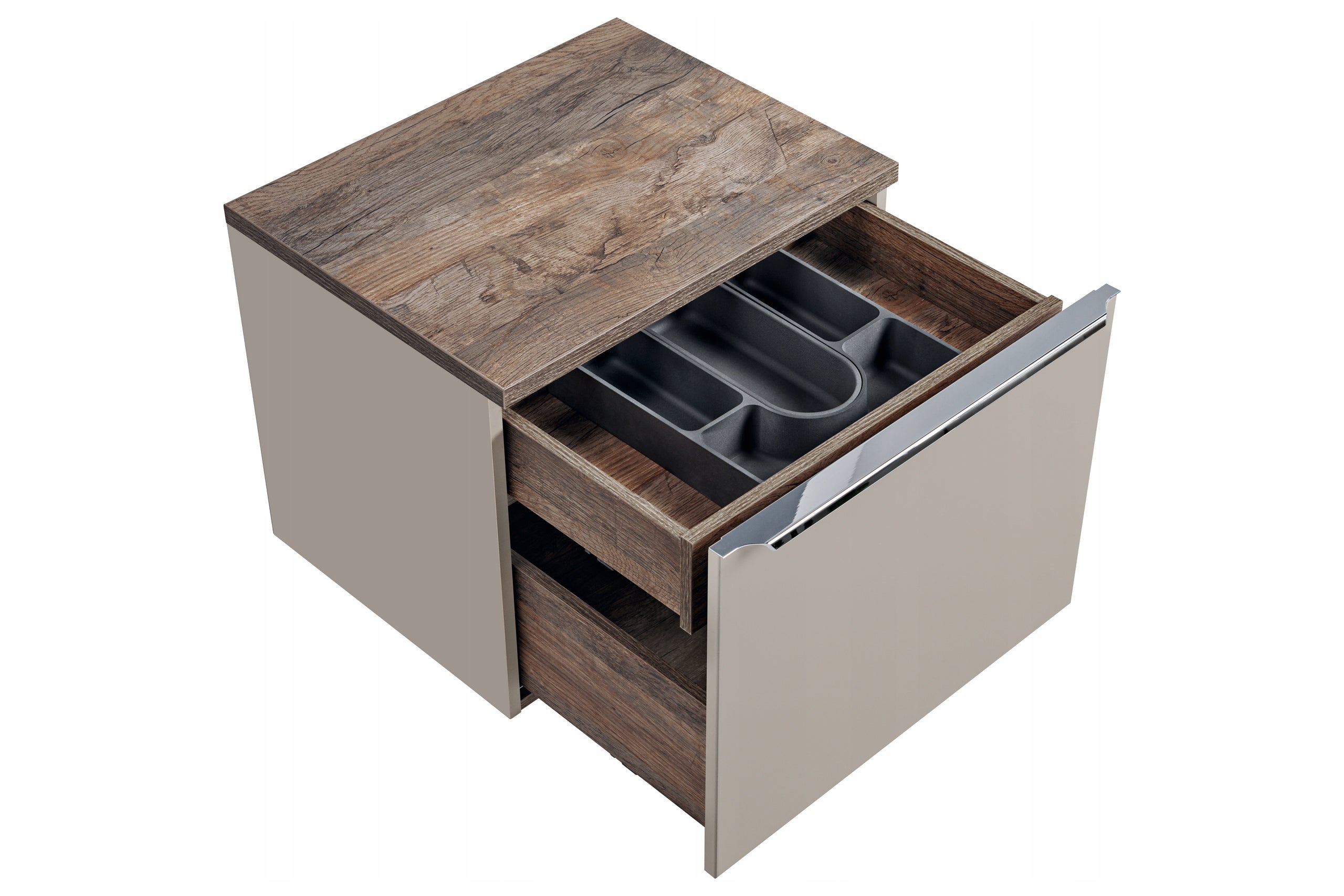 Szafka łazienkowa SANTA FE 60 cm taupe z blatem dąb Santa Fe pod umywalkę - 3
