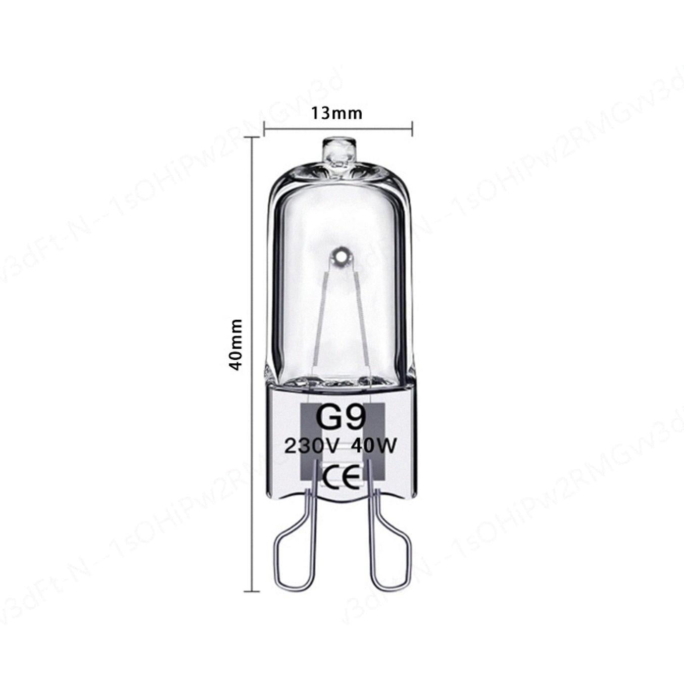 GENERIQUE Lot de 10 ampoules halogènes G9 transparentes basse tension, à culot à deux broches, dimmables, compatibles avec les fours, 230 V, 40 W - 2