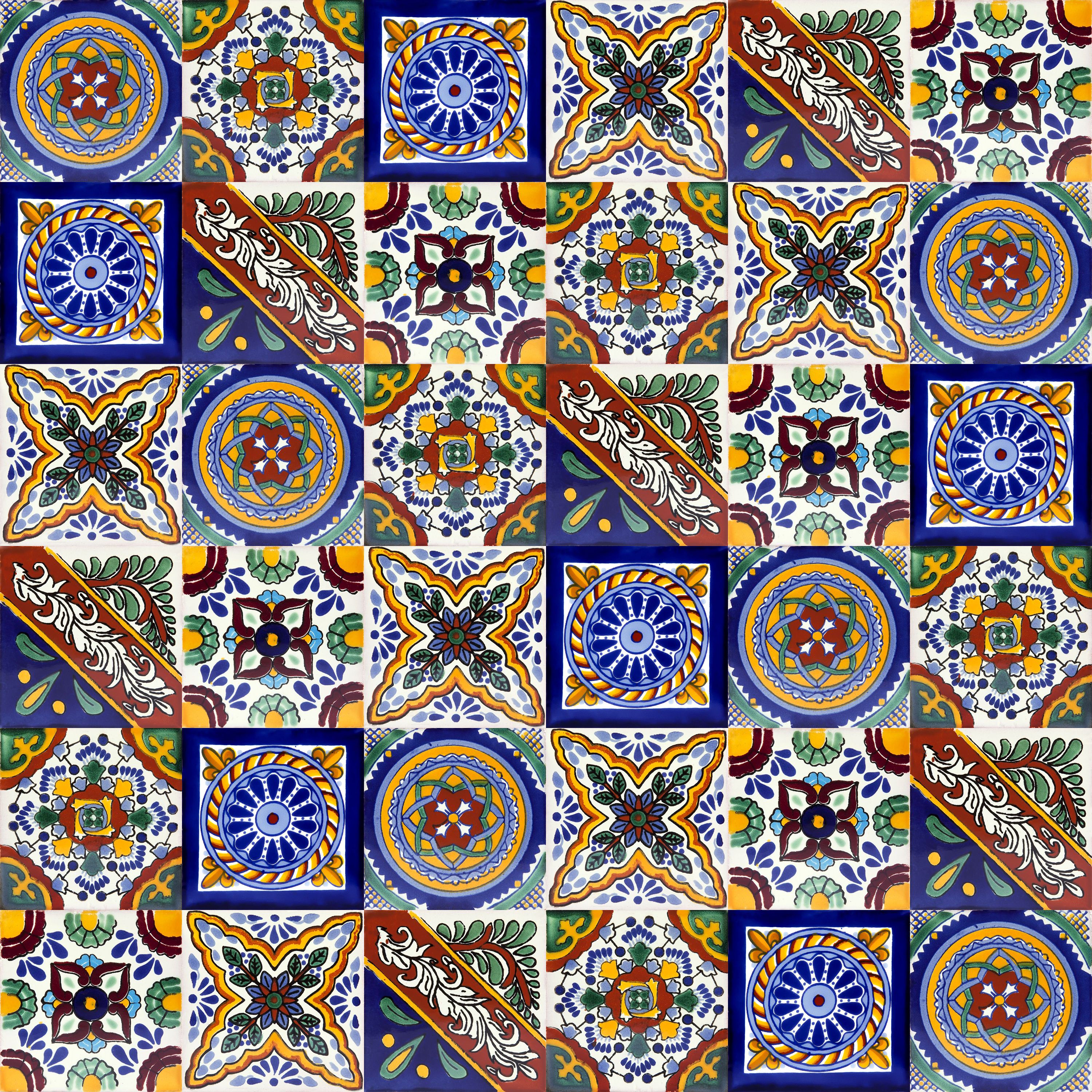 Azulejos de mexicanos cerames ramon 10.5 x 10.5 cm – 30 azulejos decorativos de cerámica para baño, ducha, escaleras, pared trasera de la cocina