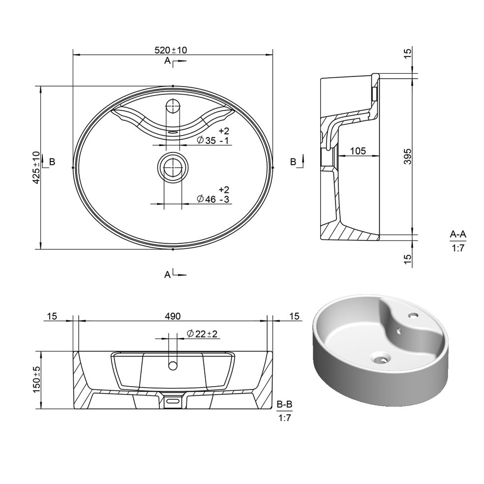 Mobile bagno sfalsato sospeso 100 cm in legno color cemento chiaro con 2 cassettoni, lavabo, specchio e faretto a led I Made in Italy - 8