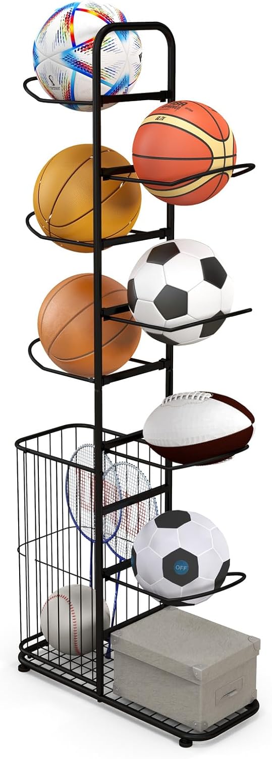 GYMAX Canasta De Baloncesto Plegable Con 8 Modos De Juego Y Marcador Electrónico – Incluye 4 Pelotas Y 2 Cestas, Para Interior Y Exterior