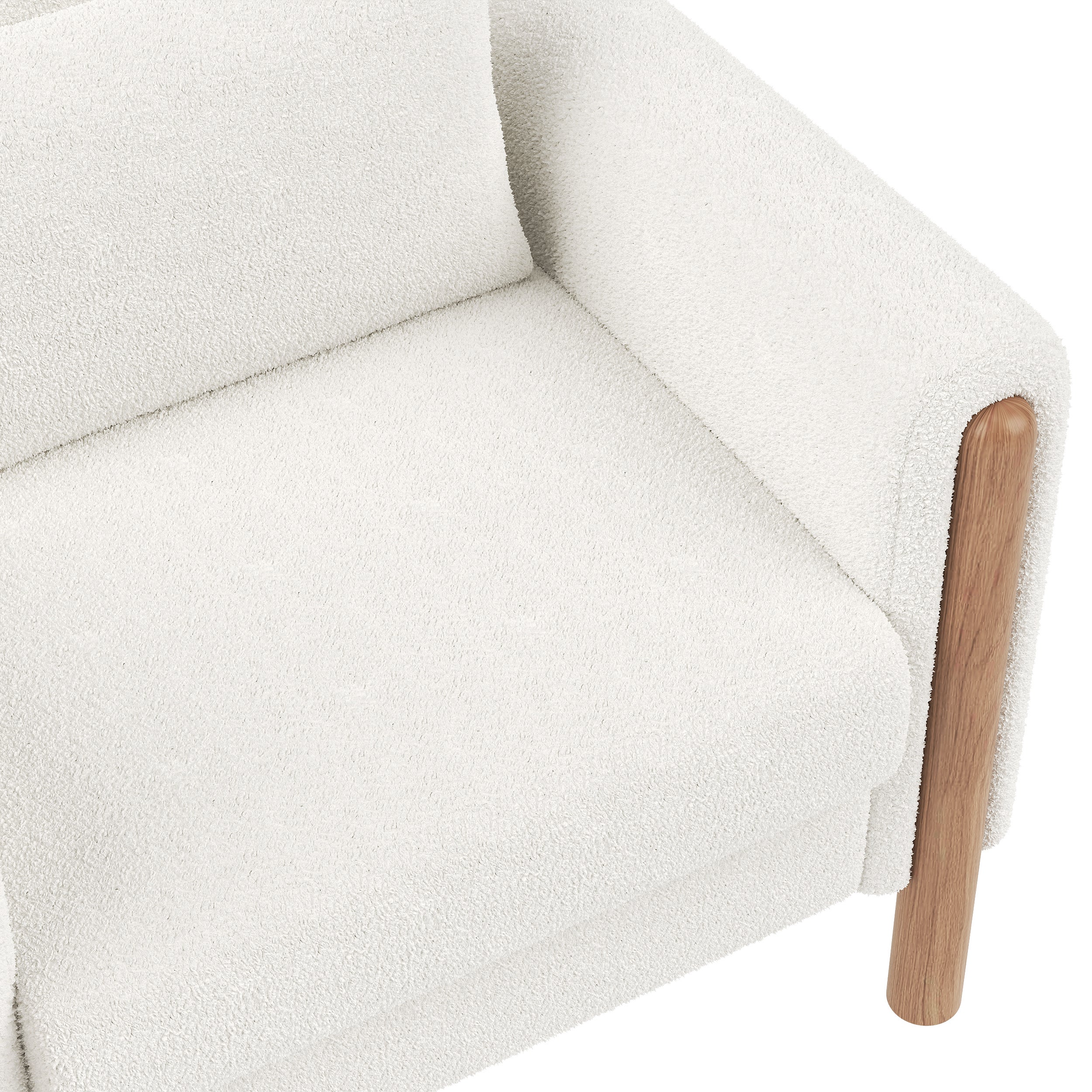 Nowoczesny fotel 87 x 83 x 88,5 cm - grube poduszki - lite drewno + bawełna PP - biały - 5