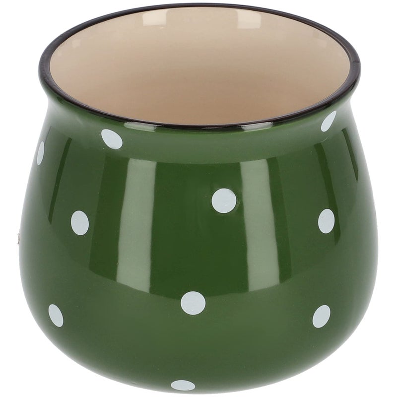 Doniczka osłonka 125mm donica ceramiczna w grochy - KOTARBAU