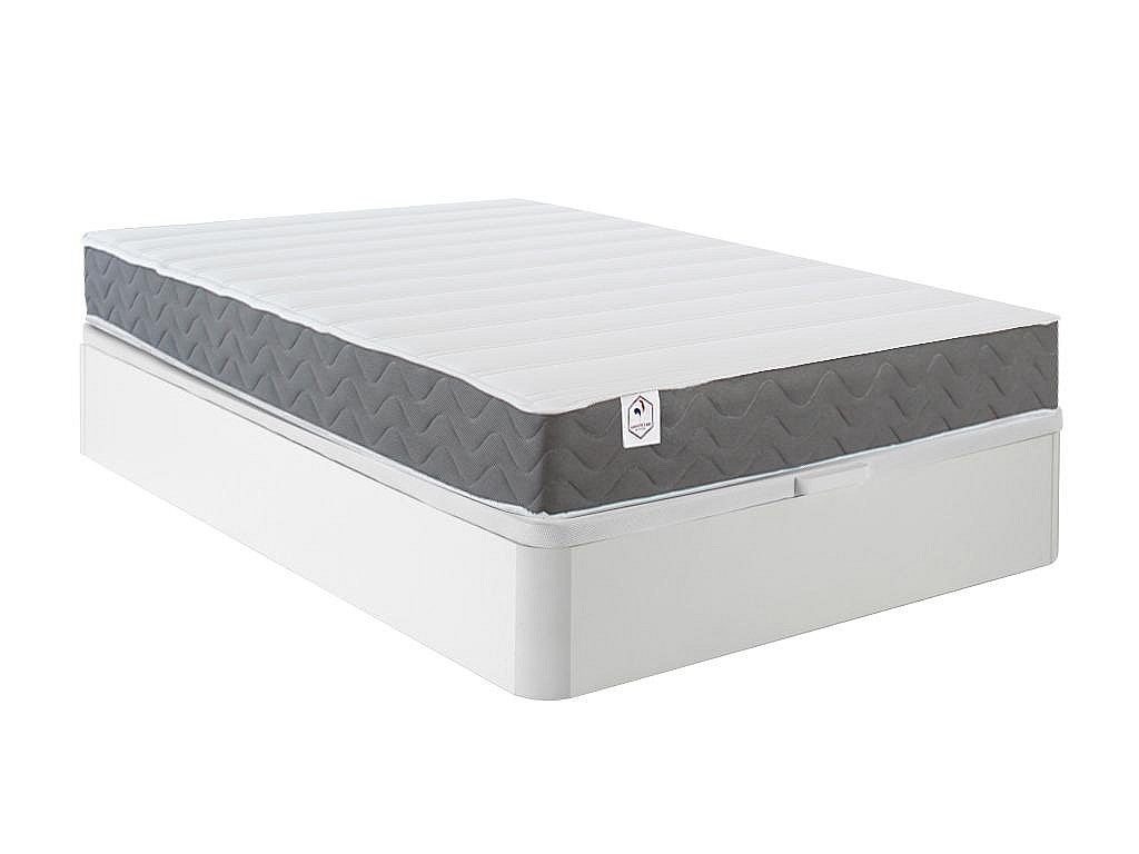 Zestaw 140 x 200 cm stelaż z białą skrzynią + materac o grub. 18 cm z pianką HD, pamięcią kształtu i oddychającym pasem 3D - HEAVEN marki YsméeA