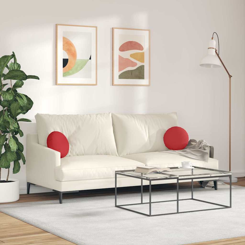 Cojines para asiento 2 pcs Rojo Ø30 x 13 cm tela - 4