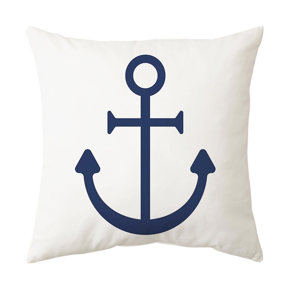 ASDCXZ Housses de Coussin Maritime 40x40 cm, Lot de 4 Rouge Bleu Ancre Boussole Bateaux à Voile Blanc canapé Housses de Coussin Lavable Lin Textile extérieur Taie d'oreiller