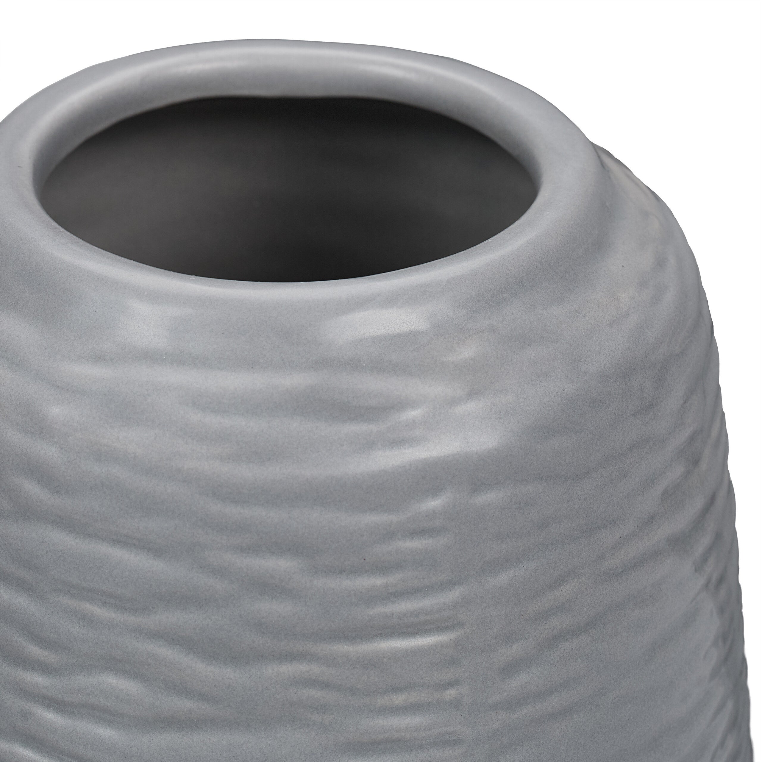 Vase décoratif en lot de 2, pot de fleurs, en céramique, dimensions de chaque H x D : 15 x 10 cm, gris, Relaxdays - 5