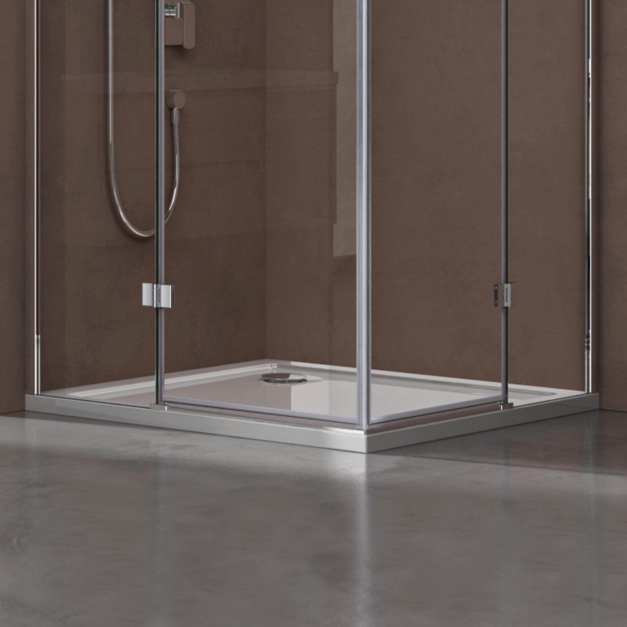 doporro Receveur de Douche Antiglisse Bac à Douche Carré Extraplat Acrylique Blanc Faro01 70x70x4cm - 6