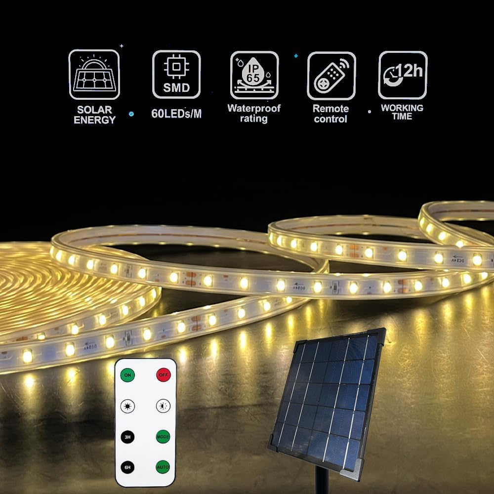 Lot De 6 Rubans LED Solaires RGB Extérieur Avec Télécommande - Neuf - DESTOCKAGE